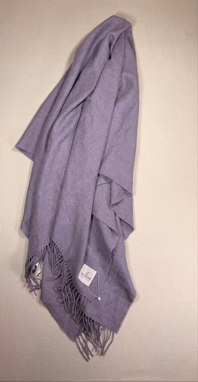 AlpacaLove 100% Baby Alpaca Oversized Shawl Wrap Lavender Purple Fringe Peru